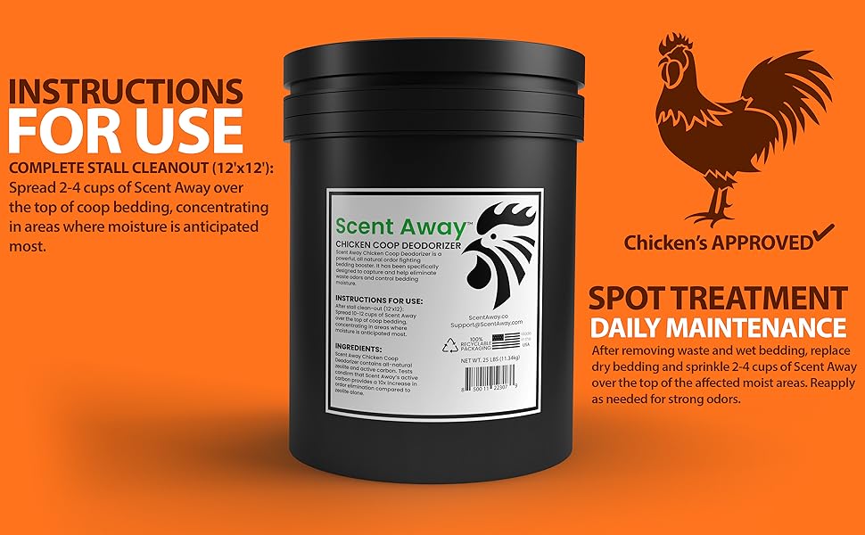 SCENT AWAY Chicken Coop Deodorizer Coop Refresher for Chicken Coops Fragrance