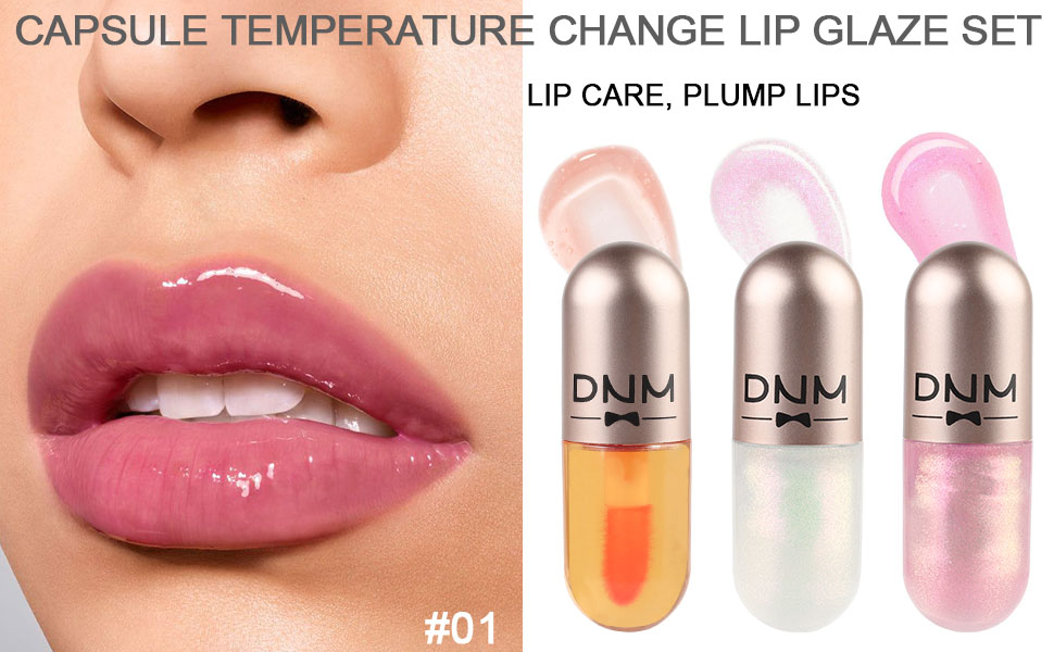 BINGBRUSH 3 Pcs Color Changing Lip Gloss Tinted