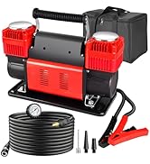 BCJCLTS 12V Air Compressor,Offroad Air Compressor,Dual Cylinder Portable Inflator 12.35 ft³/Min,H...