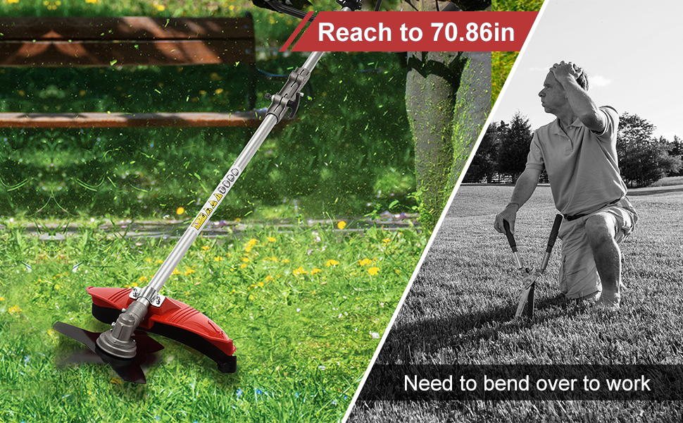 NUZYZ 52cc Gas Grass Trimmer, 2 in 1 Petrol Weed Eater, 2