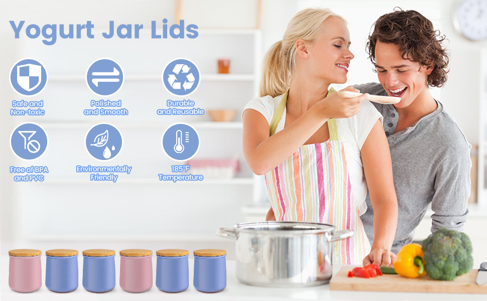 La Fermiere Yogurt Jar Lids Bamboo Jar Lids Compatible