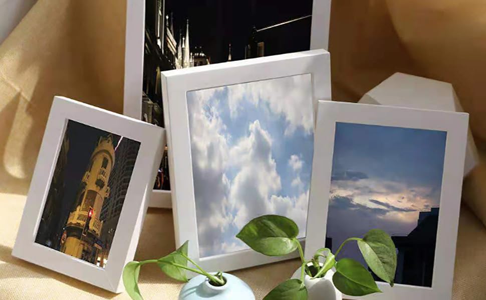 FREEGDN Photo Frames Set of 2 Solid Wood A4 Picture Frame White