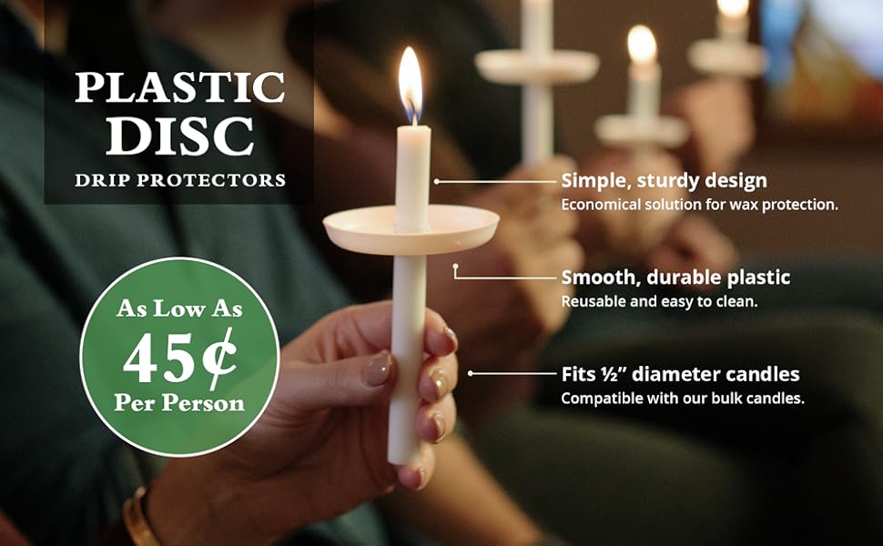 Concordia Supply Plastic Disc Candle Drip Protectors