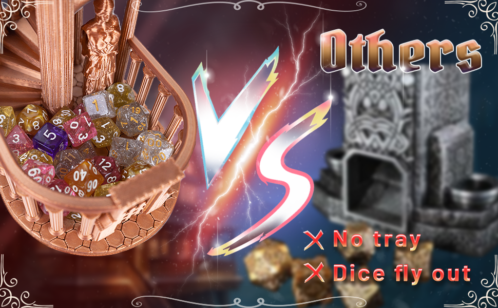 DND Dice Tower with Tray for Role Playing Game,Dungeons and