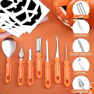  Carving Tools with 8 Carving Stencils