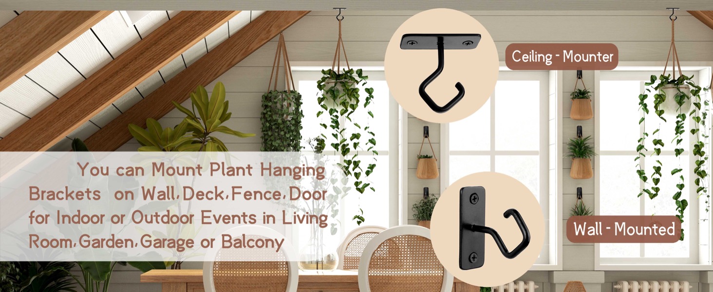 AJART Ceiling Hooks for Hanging Plants Iron Plant Hanger