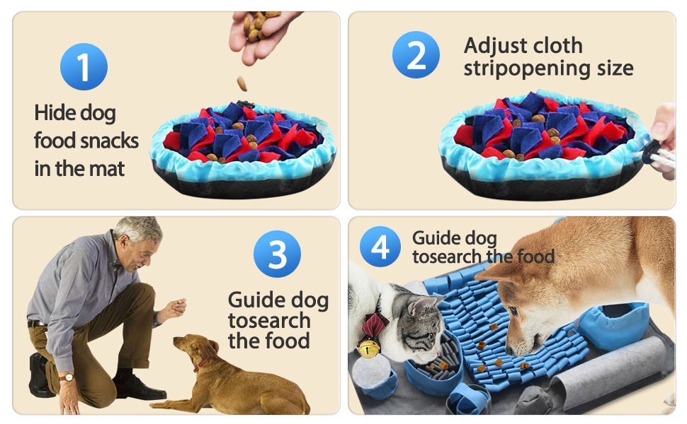 Snuffle Mat for Dogs Puppies with 10 Training Elements and