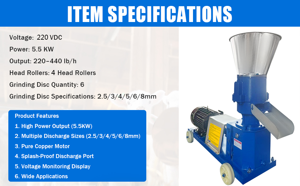 Feed Pellet Mill Machine with 4 Head Rollers