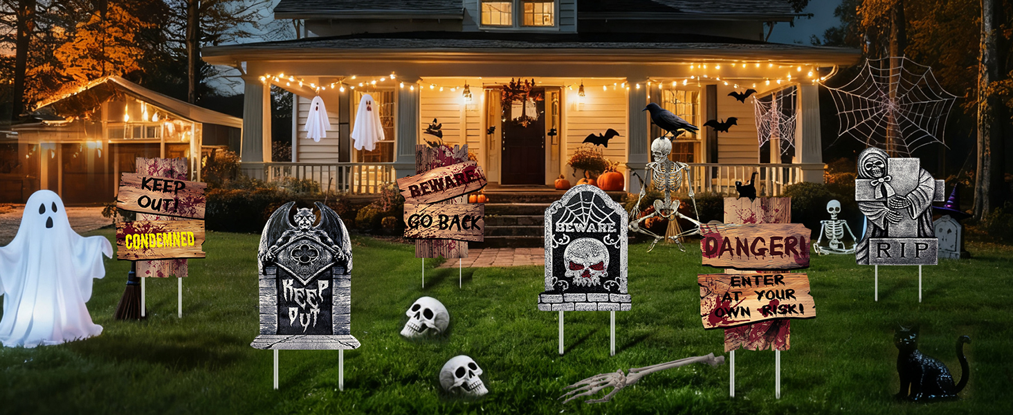 tombstones halloween decor