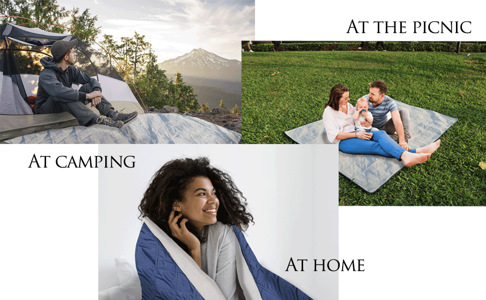 JOYLAMA 79x54 inches 100 Waterproof Hooded Stadium Blanket