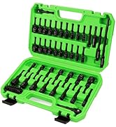 55-Piece Magnetic Nut Driver Set, Metric & SAE 1/4" Hex Shank, Impact Socket Adapters, Snappy Dri...