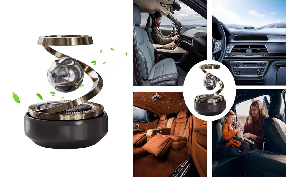 Car Solar Air Freshener for Car Stocking Stuffers Rotatable Air Purifier Aromatherapy Diffuser
