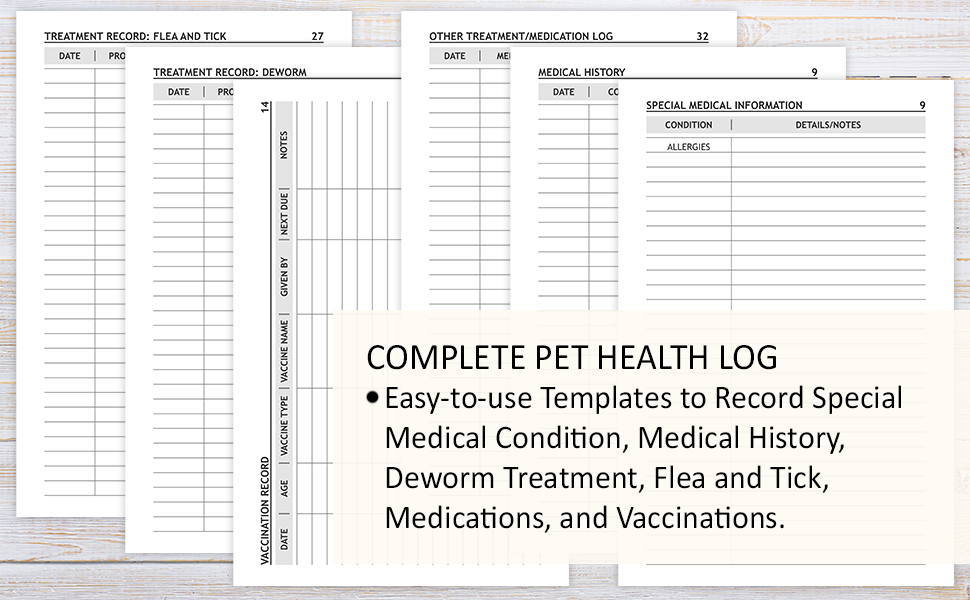 cat vaccination record book immunization