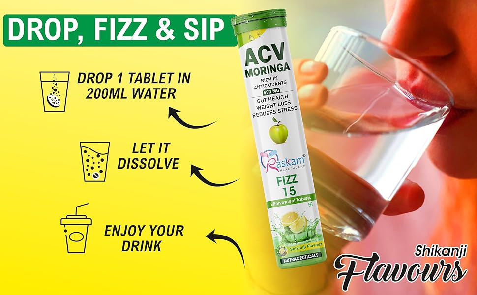 Buy Now Acv Moringa 15 Effervescent Tablets 500Mg Apple Cider Vinega... 14 3