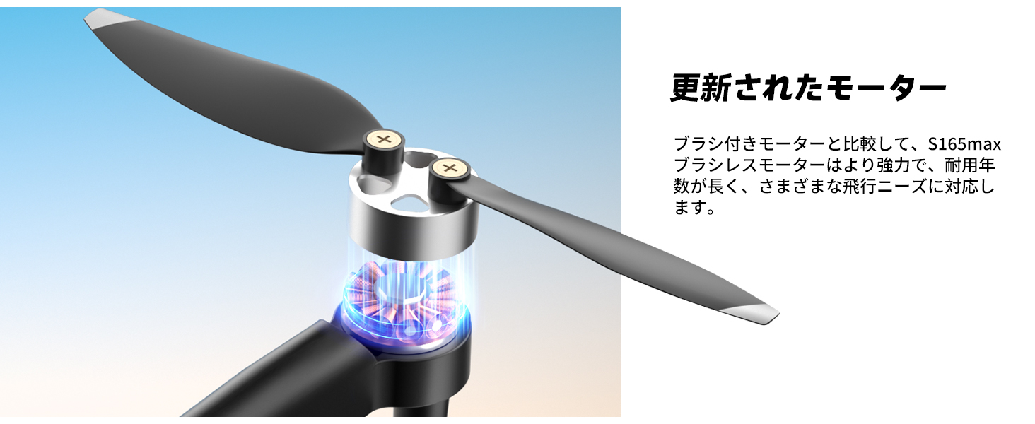 ブラシレスモーター採用