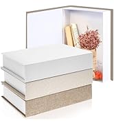 Decorative Books Set of 3, Faux Book Storage, Book Decor Box, Modern Linen Decorative Books for H...