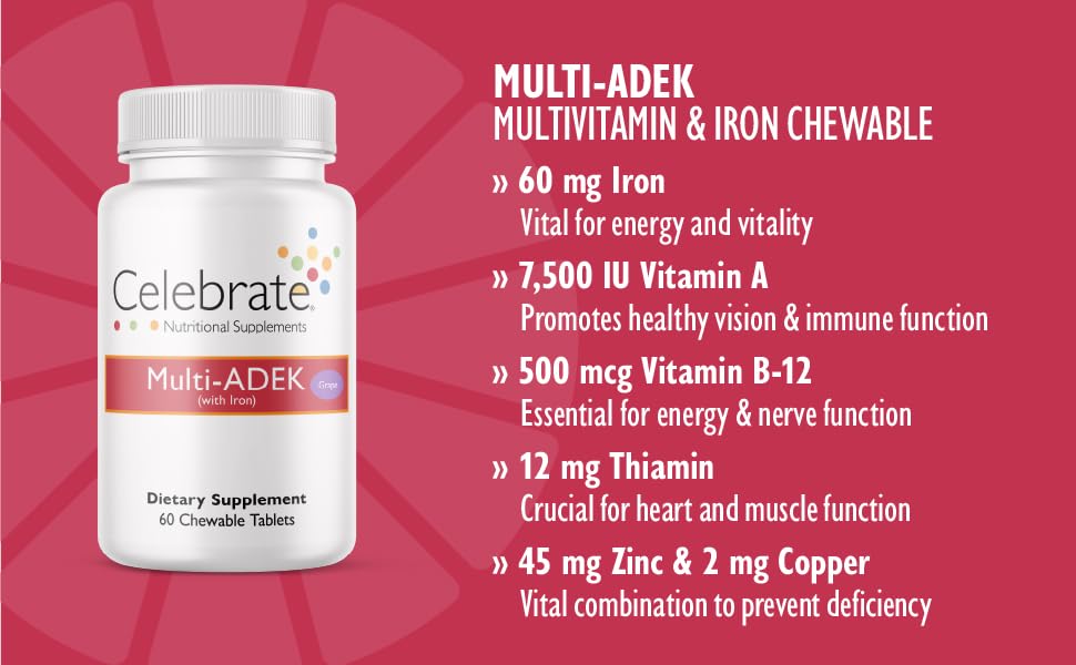 Celebrate Vitamins MultiADEK with Iron Bariatric