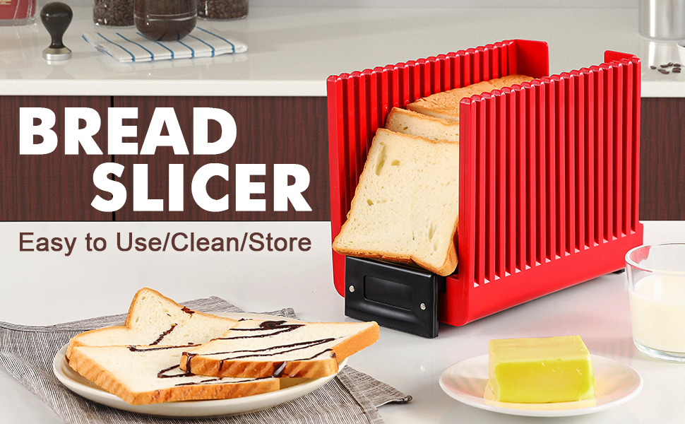 Bread Slicer for Homemade Bread Loaf Bagels, Bread Slicing Guide Easy