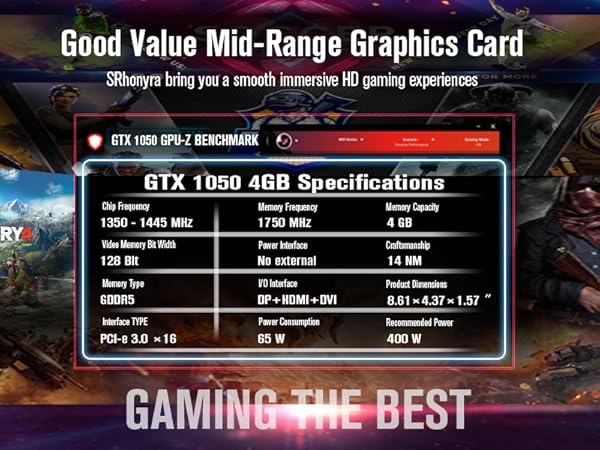 SRhonyra GTX 1050 4GB gaming graphcis card