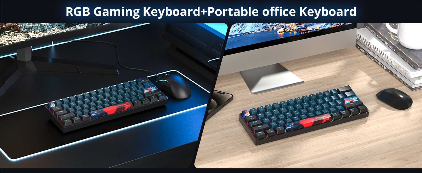 blue gaming keyboard 60%