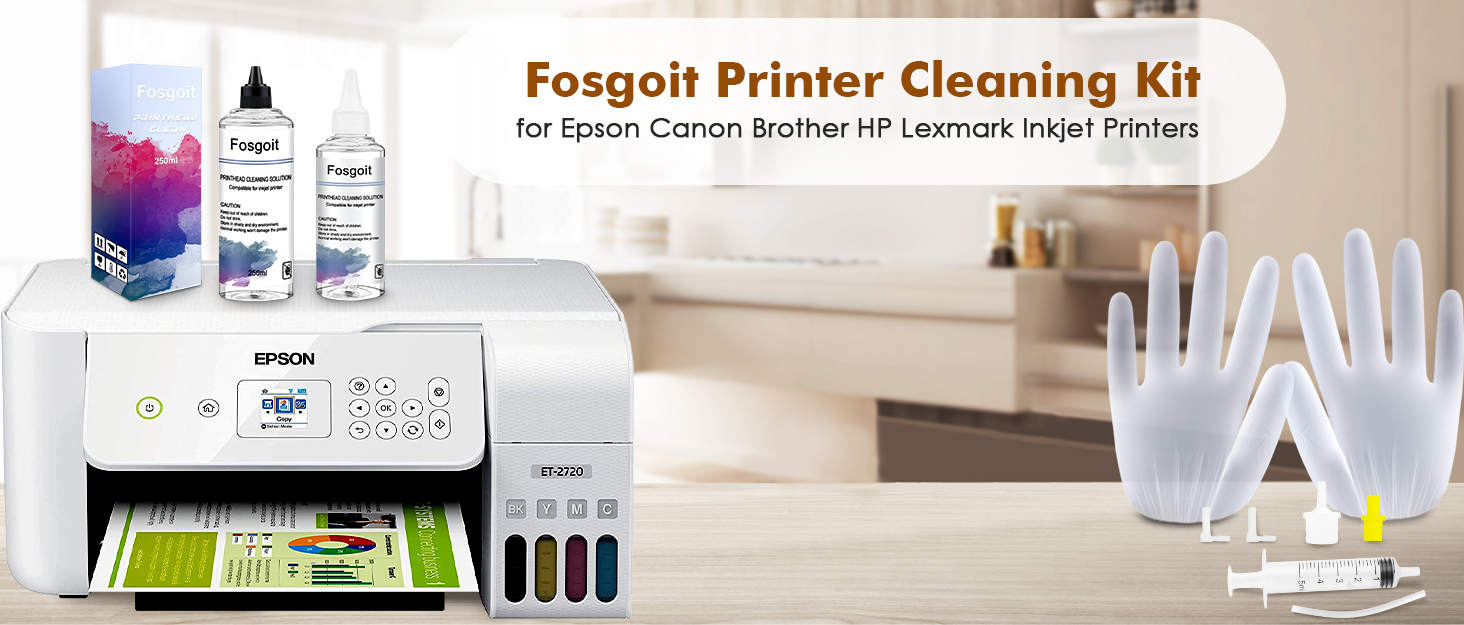 Printhead Cleaning Kit 100ml, Printer Cleaning Kit for Epson Ecotank