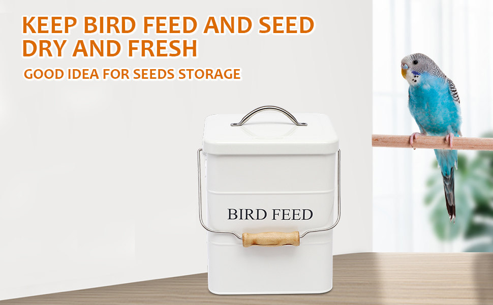 Morezi Bird Seed and Feed Storage tin with lid Included