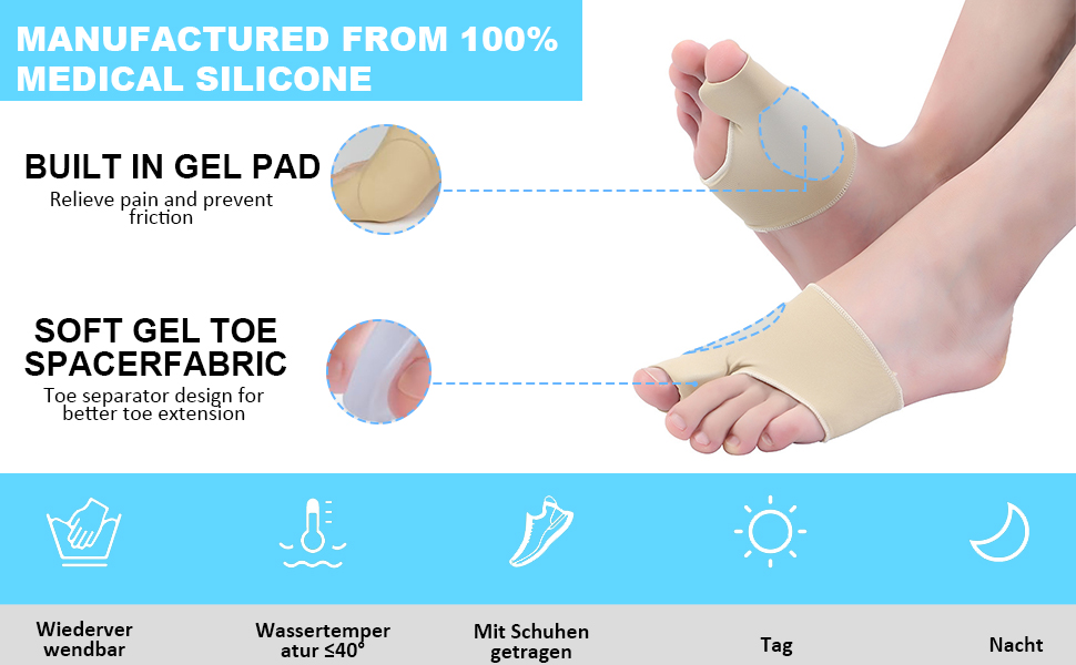 hallux valgus korrektur schiene socken bandage ballenzehen bunion corrector zehenspreizer