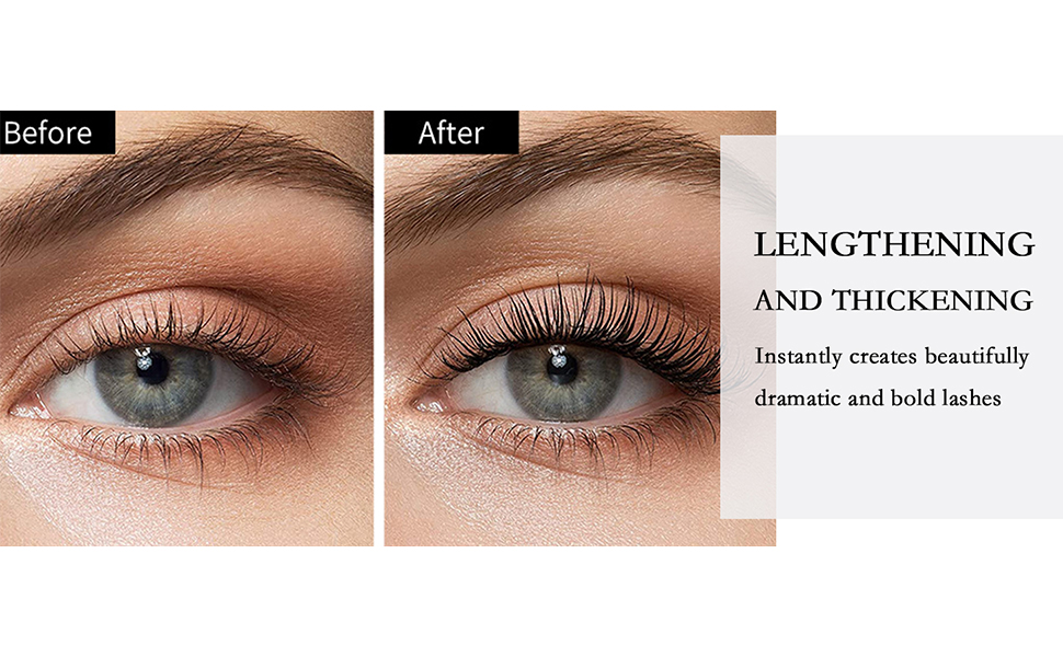 KASTWAVE 2 in 1 Silk Fiber Lash Mascara, Natural Waterproof Smudge-proof, Lengthening and Thickening Effect, Liquid Lash Extensions, No Clumping, Lasting All Day (0.35 oz) 6 2 in 1 Mascara Waterproof & Smudge-Proof