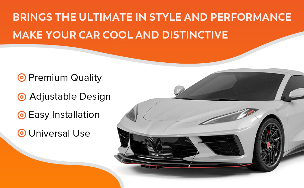 Splitter Rods Adjustable 8"11" Universal Front Splitter Support Rods/Rear Spoiler