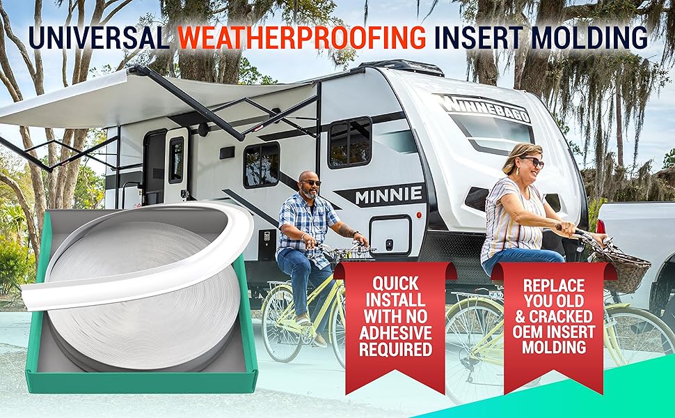 LATCH.IT RV Trim Molding Insert 1” (White) 100’ RV Trim