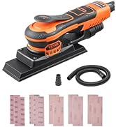 VEVOR 3/8 Sheet 3A EC Brushless Sander, Max. 10000RPM Variable Speed Sheet Finishing Sander with ...