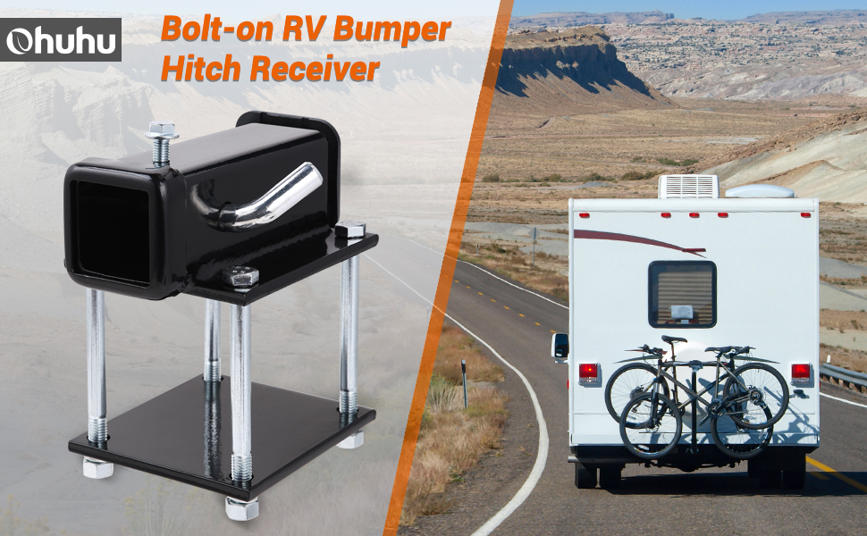 Ohuhu Bolton RV Bumper Hitch Receiver Adapter Fits 44.5" Beam, 2