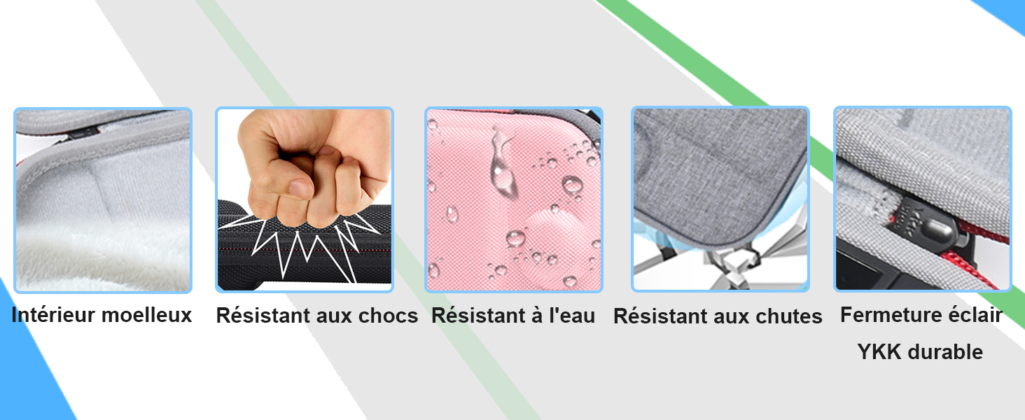 Série de petites icônes ou de symboles sur une rangée horizontale montrant différents graphiques éducatifs ou liés à des activités sur fond bleu et blanc alternés.