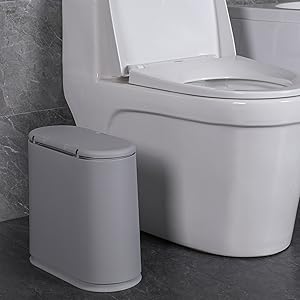 bathroom garbage can with a lid