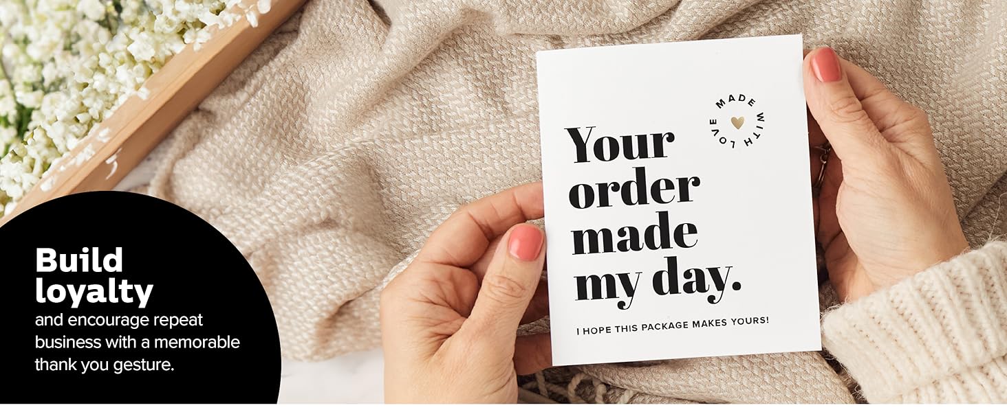 Customer loyalty business thank you insert cards for gifts and orders