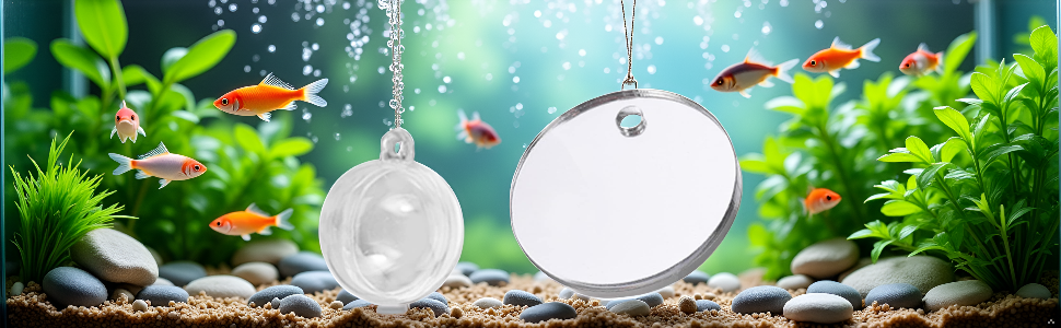 A tranquil aquarium scene with a vibrant betta fish swimming near a mirrored surface, creating a cap