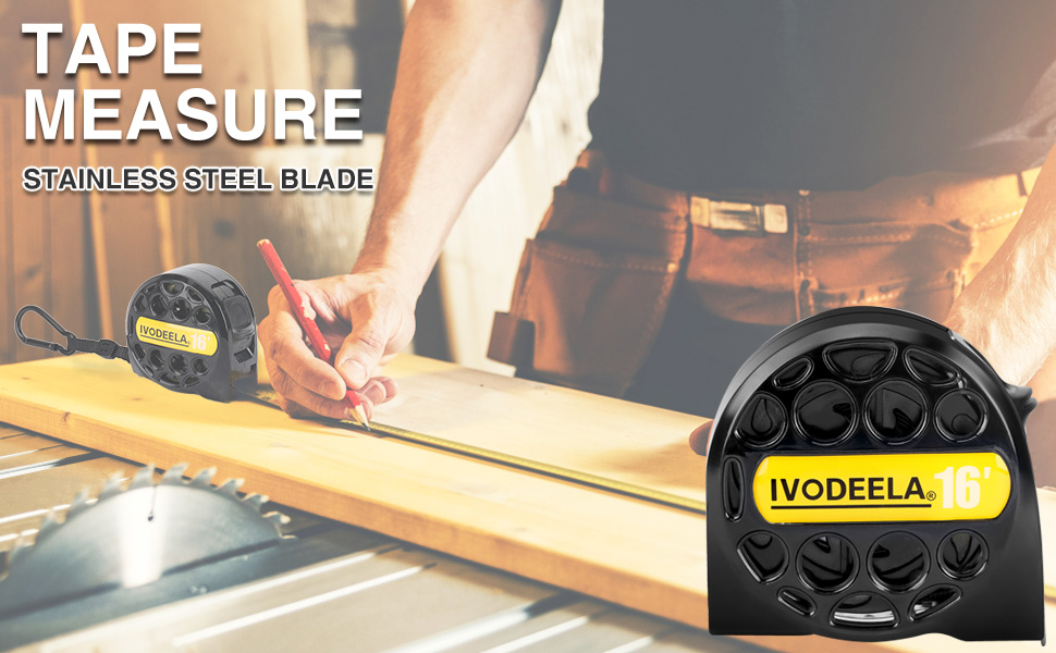 IVODEELA Tape Measure Retractable,Stainless Steel Blade Measuring Tape