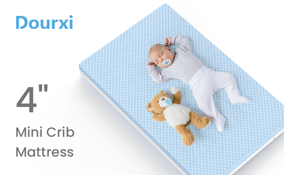 Dourxi Mini Crib Mattress, 38x24X4 Inch Dual Sided Comfort