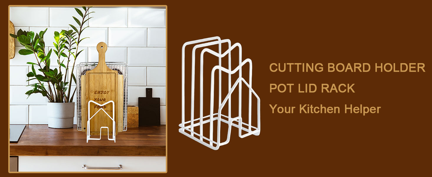 Cutting Board Holder Rack Pot Pan Lids Holder Chopping Board Organizer