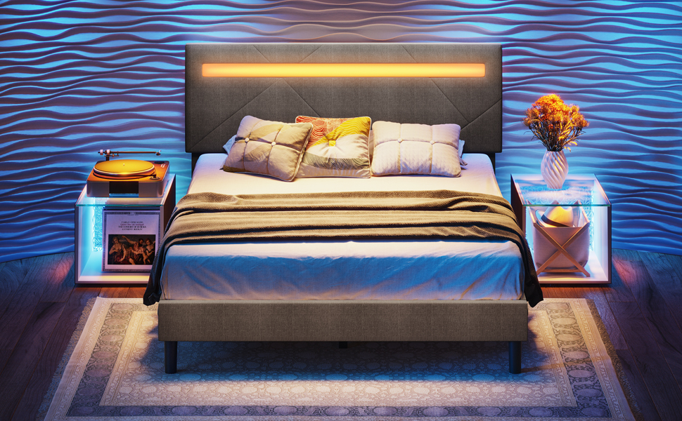 LIKIMIO Queen Bed Frame with LED Lights (Smart APP Control
