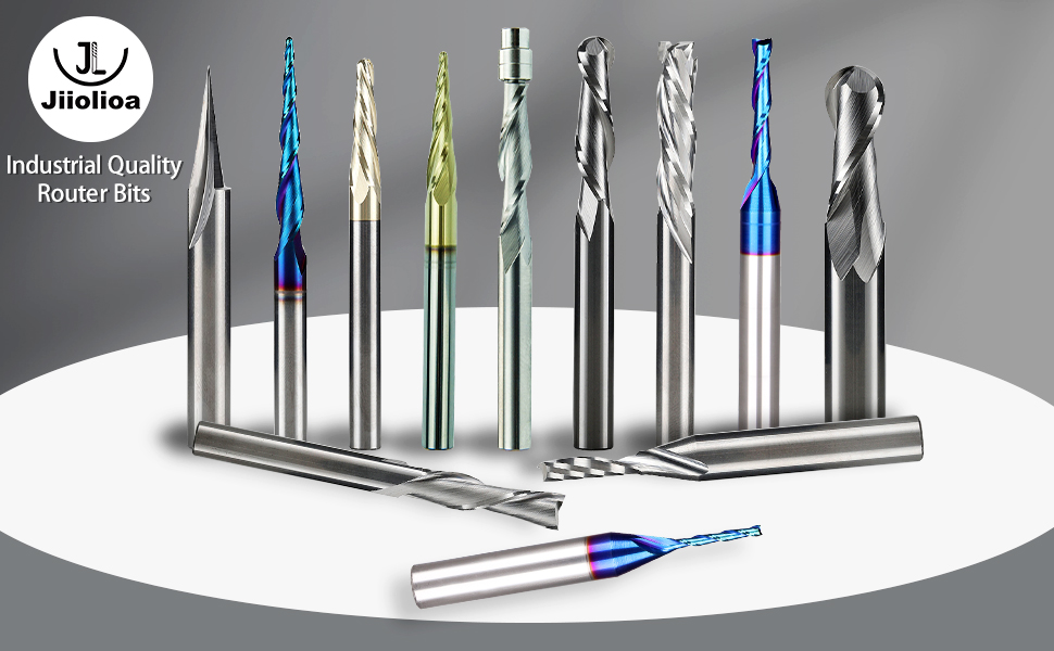 Jiiolioa XX2133 Spiral Flush Trim Router Bit 1/4Inch Shank Down Cut