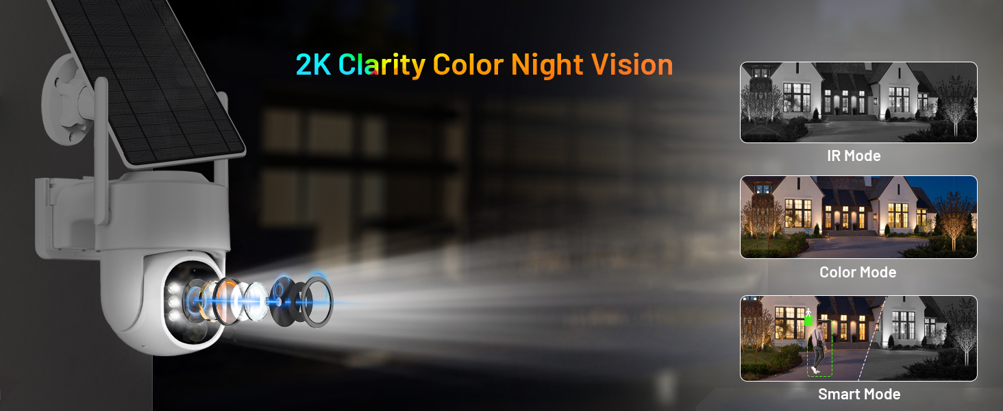 camaras de seguridad para casa inalambricas with 2K HD clarity full color night vision