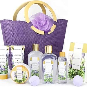 Pamper Gifts for Women-Spa Luxetique Spa Gift Set, 10pcs Lavender Bath Gift Set, Relaxing Bath Set with Bubble Bath, Body Lotion, Hand Cream, Mothers Day Gifts, Mum Birthday Gifts Christmas gifts 18 gift set