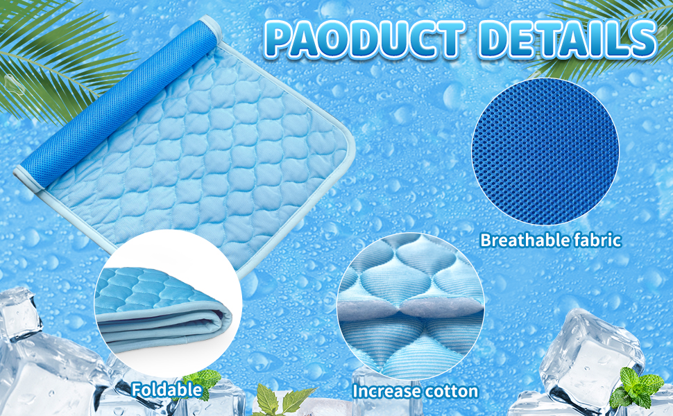 PAIGTEK Dog Cooling Mat Extra Large Thicken Self Cooling Mat for Small Medium