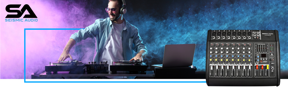 Seismic Audio - LandSlide-8P - 8 Channel DSP Professional Powered Mixer - Power