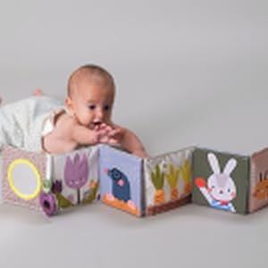 Taf Toys Urban Garden Soft Cloth Newborn Book, Crinkle Baby Book. High Contrast Sensory Toys. Early Education Activity Toy. Infant Tummy Time Toys. Multi-Sensory Textures and a Baby-Safe Mirror 8 Taf toys urban garden pram book