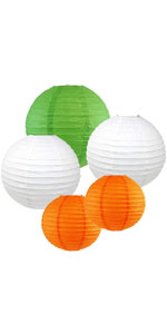 5pc St Patricks Day Paper Lanterns