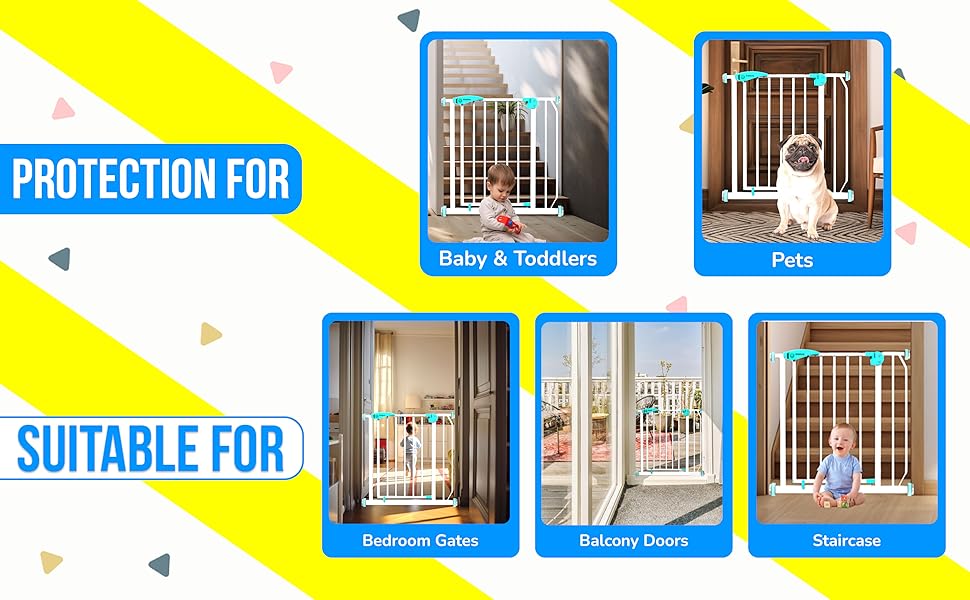 Kiddale Baby Safety Gate (Barrier, Fence) for Toddlers, Kids, Dogs,Pets