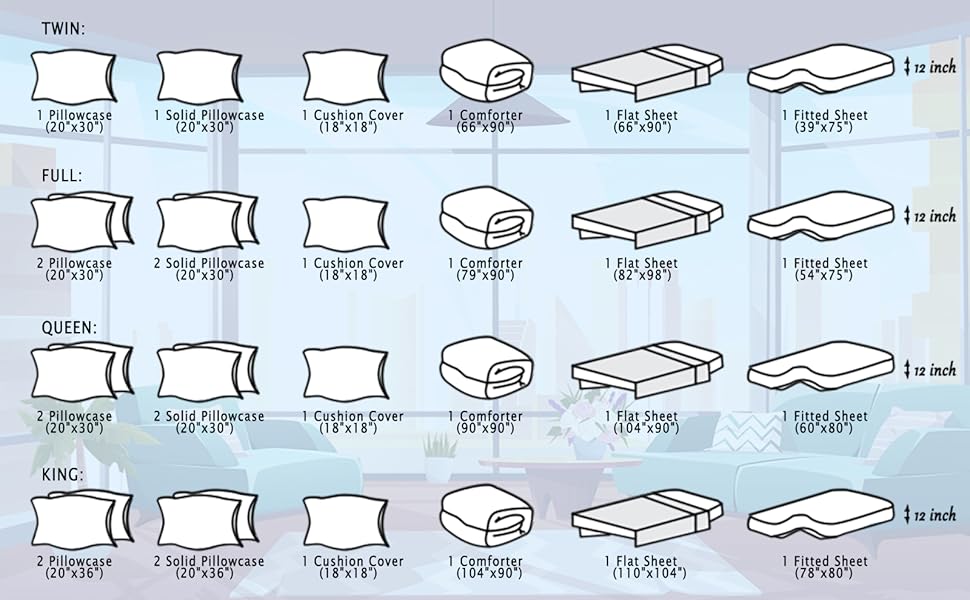 Silky Comforter Set with Sheet Set Full 8 Pcs Baby Blue Bed