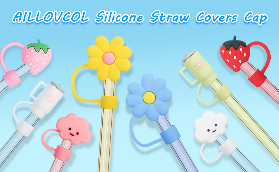 8Pcs Straw Covers Cap Toppers Compatible with Stanley 30&40 Oz Tumbler with Handle